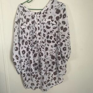 Elegant Animal Print Women's Blouse